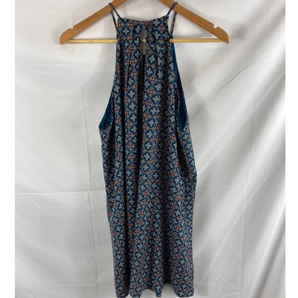 Lush Halter Neckline Chiffon Patterned Dress Size Medium - Picture 3 of 3